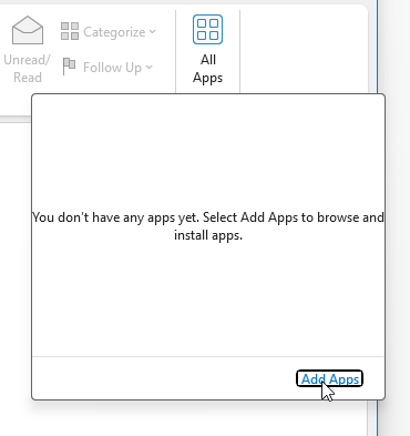 Apps-Symbol in Outlook Classic