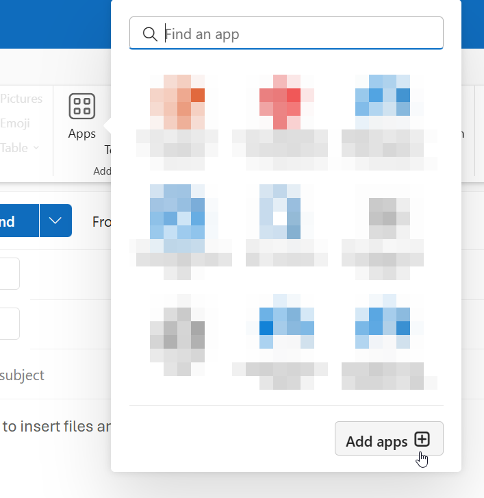 Apps-Symbol in Neuem Outlook