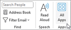 Screenshot des Buttons 'Add-Ins abrufen' in Microsoft Outlook