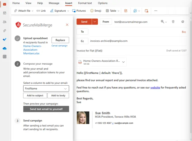 Öffne es in Outlook