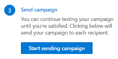 Screenshot des Buttons zum Starten des Sendens der Kampagne