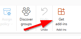 Screenshot der Schaltfläche "Add-Ins abrufen" in Microsoft Outlook im Web