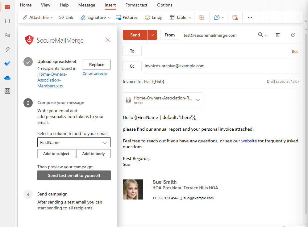 SecureMailMerge - Erweiterte Serienbriefe für Outlook