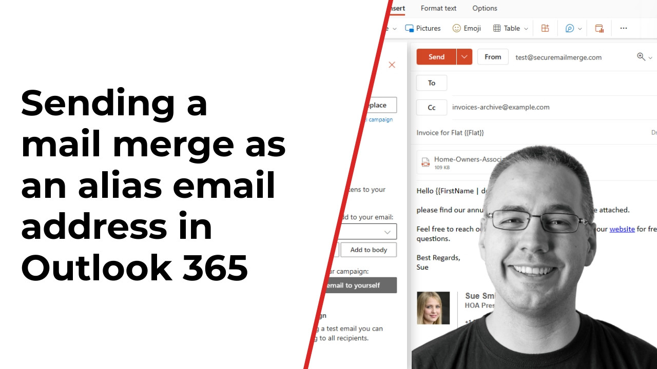 Senden einer Seriendruckkampagne unter Verwendung eines E-Mail-Alias in Microsoft 365